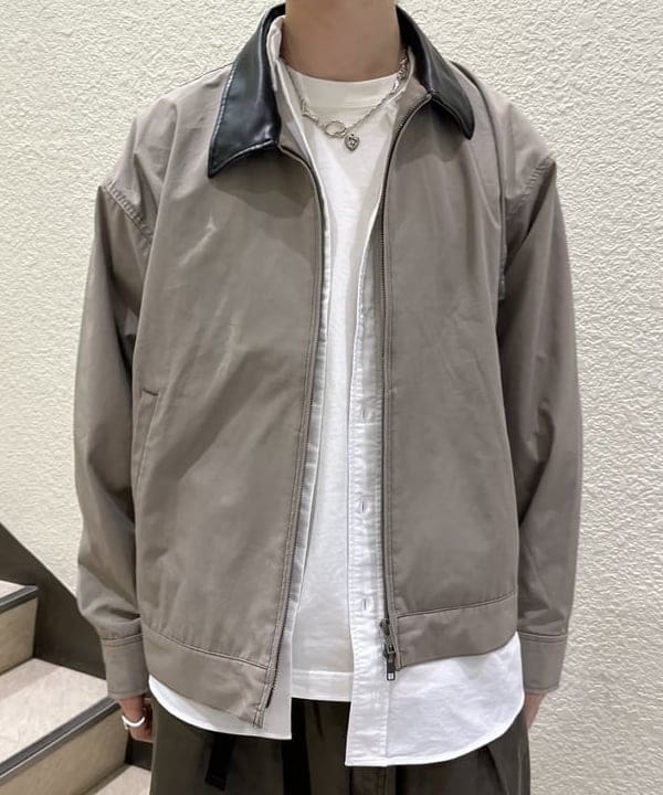 久保田 耀さんの「シンセティックレザーカラー ジャケット」を使ったコーディネート