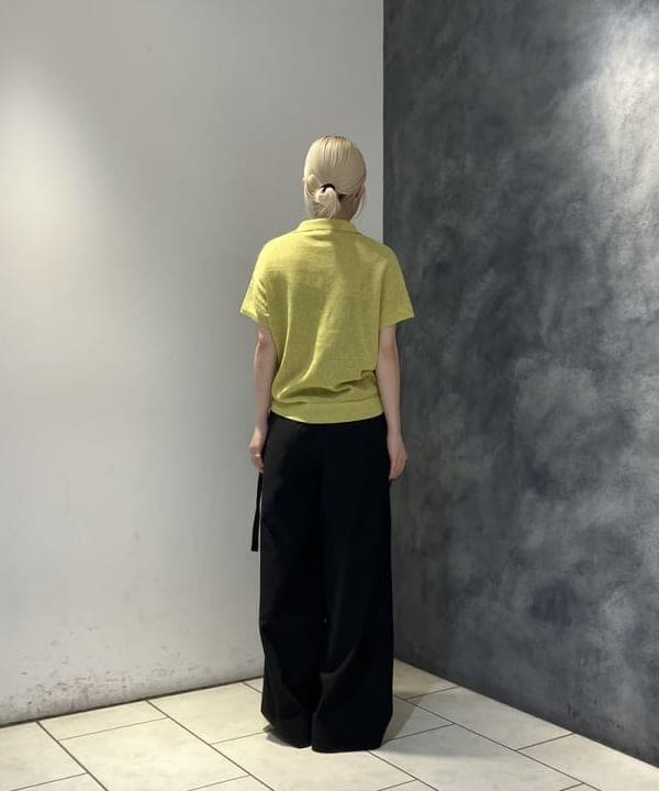 菜月さんの「BEAMS WOMEN｜SLOANE / 10ゲージ スキッパー ハーフスリーブ ニット」を使ったコーディネート