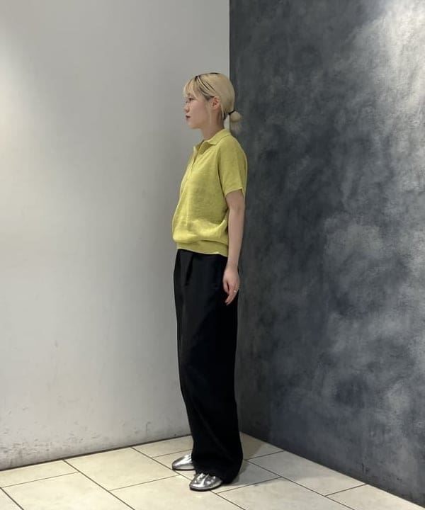 菜月さんの「BEAMS WOMEN｜SLOANE / 10ゲージ スキッパー ハーフスリーブ ニット」を使ったコーディネート