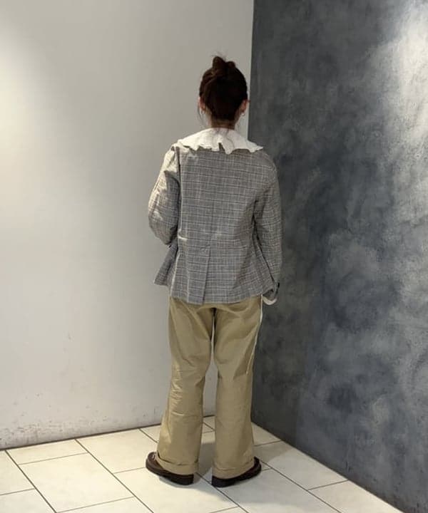 モモさんの「BEAMS WOMEN｜チェック ダブル ジャケット」を使ったコーディネート