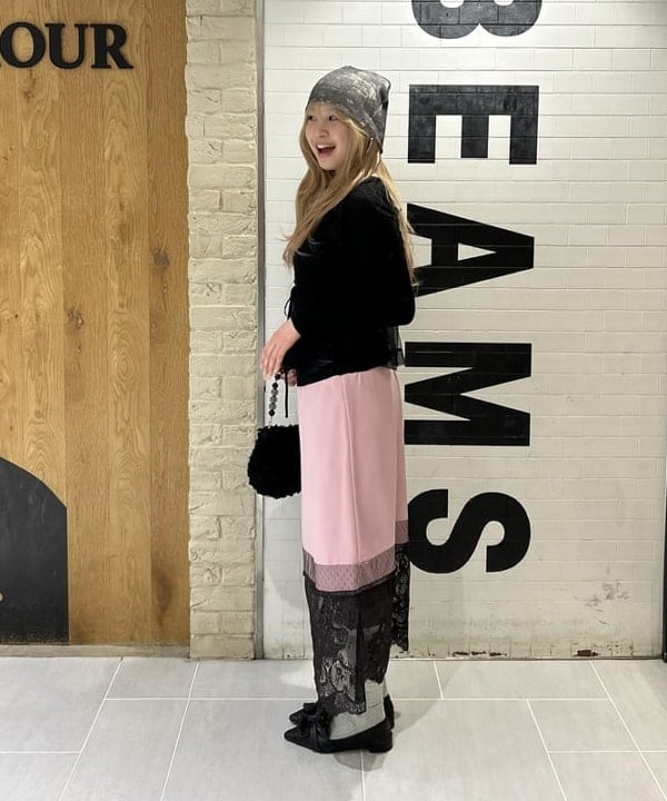 桃羽さんの「BEAMS WOMEN｜テレコ リブ クルーネック トップス」を使ったコーディネート