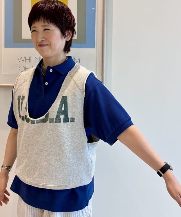 木村 梨香さんの「BEAMS WOMEN｜カットオフ スウェット ベスト」を使ったコーディネート