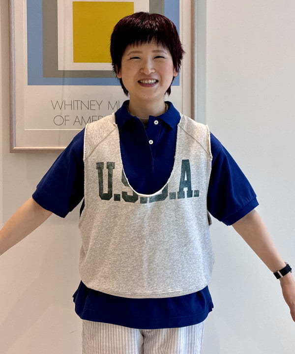 木村 梨香さんの「BEAMS WOMEN｜カットオフ スウェット ベスト」を使ったコーディネート