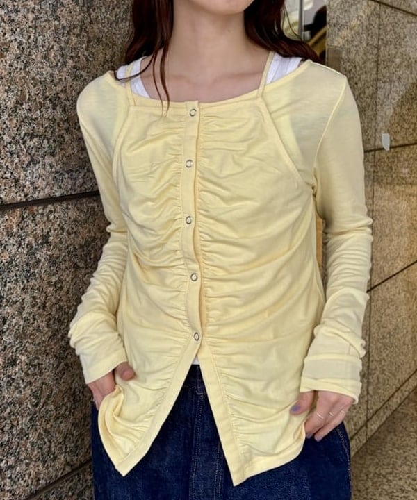 はやしあかねさんの「BEAMS WOMEN｜キャミソール レイヤード ギャザー Tシャツ」を使ったコーディネート