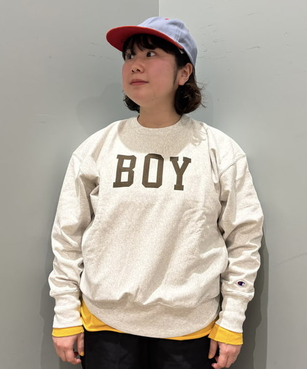 イガラシさんの「BEAMS WOMEN｜【別注】Champion / ボーイ リバースウィーブ(R) クルー」を使ったコーディネート
