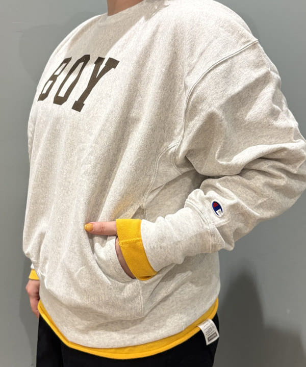 イガラシさんの「BEAMS WOMEN｜【別注】Champion / ボーイ リバースウィーブ(R) クルー」を使ったコーディネート