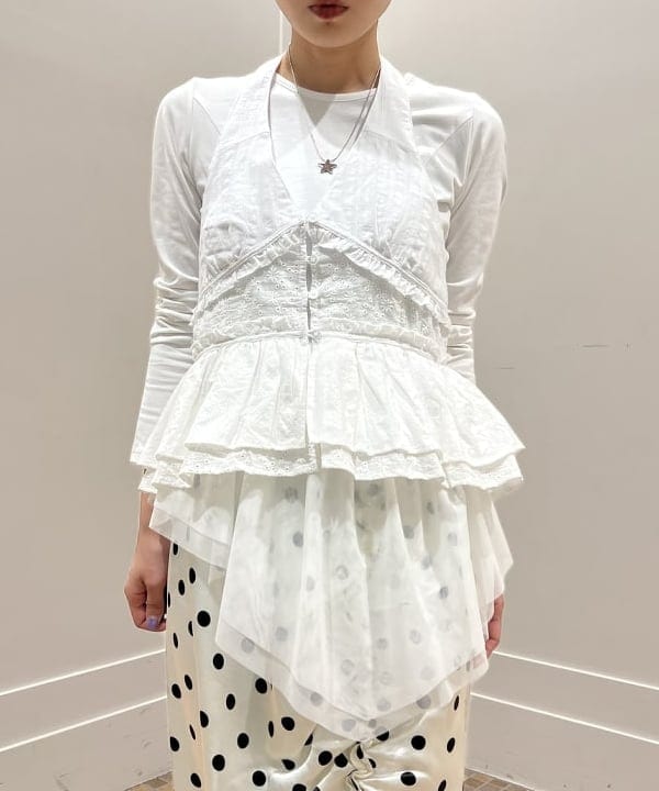 あさひさんの「BEAMS WOMEN｜チュール キリカエ アシンメトリー ヘム Tシャツ」を使ったコーディネート