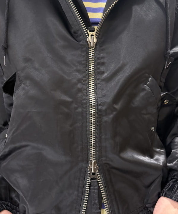 マツミヤさんの「BEAMS WOMEN｜フェイクレイヤード フライトジャケット【ワイドショートフィット】」を使ったコーディネート