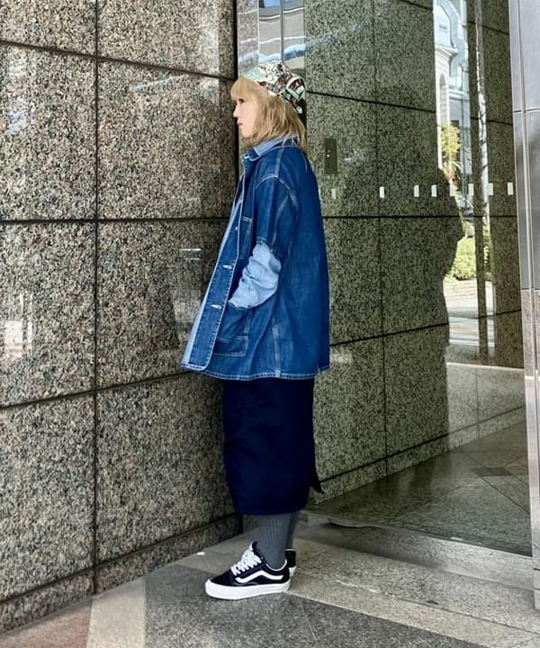 小原 もこさんの「BEAMS WOMEN｜ダブルニー タイト スカート」を使ったコーディネート