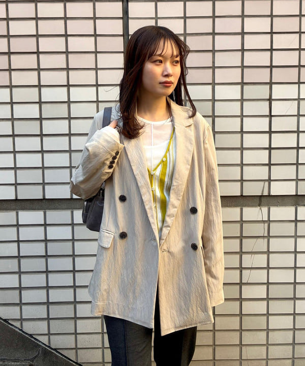 カタヤマ アヤさんの「BEAMS WOMEN｜マルチストライプ ニット キャミソール」を使ったコーディネート