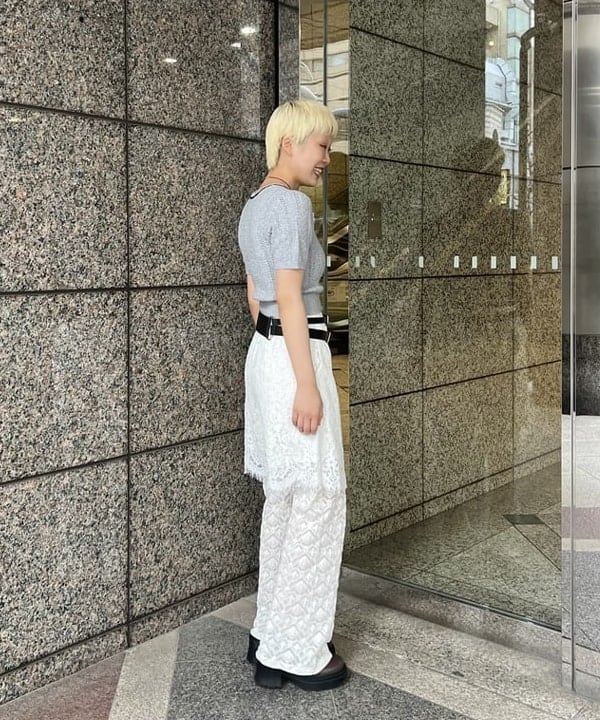 あさひさんの「BEAMS WOMEN｜レース スカラヘム ハーフ パンツ」を使ったコーディネート