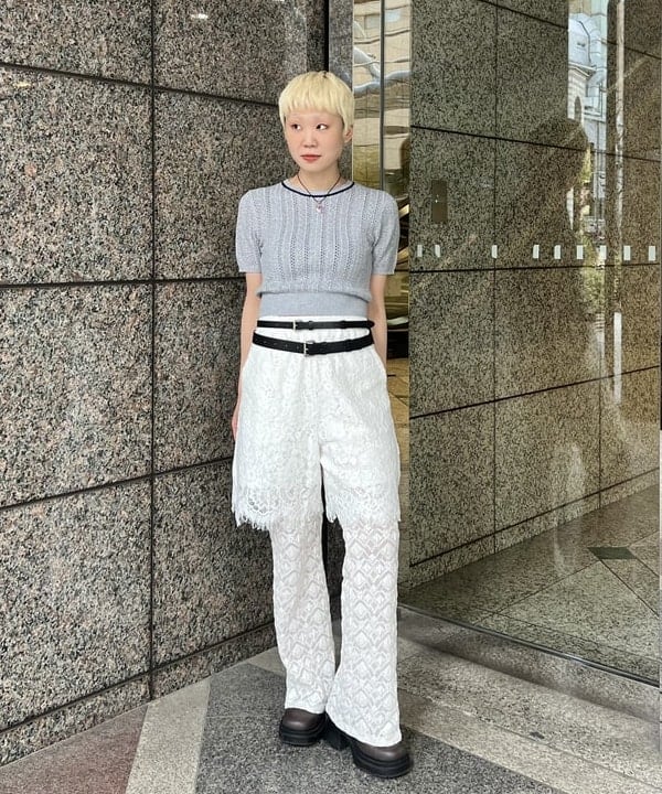 あさひさんの「BEAMS WOMEN｜レース スカラヘム ハーフ パンツ」を使ったコーディネート