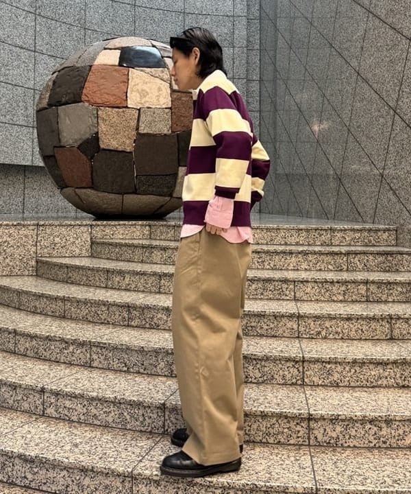 配島 孝明さんの「BEAMS WOMEN｜ワイドフィット 7ゲージ ラガー ニットポロシャツ」を使ったコーディネート