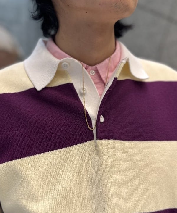 配島 孝明さんの「BEAMS WOMEN｜ワイドフィット 7ゲージ ラガー ニットポロシャツ」を使ったコーディネート