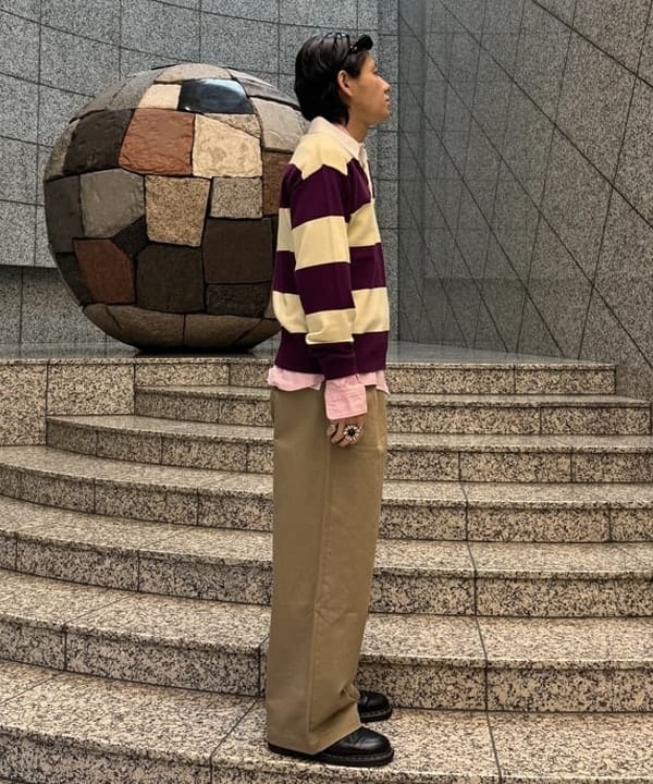 配島 孝明さんの「BEAMS WOMEN｜ワイドフィット 7ゲージ ラガー ニットポロシャツ」を使ったコーディネート