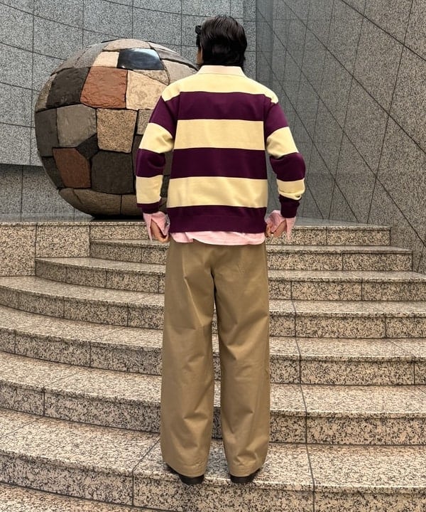 配島 孝明さんの「BEAMS WOMEN｜ワイドフィット 7ゲージ ラガー ニットポロシャツ」を使ったコーディネート