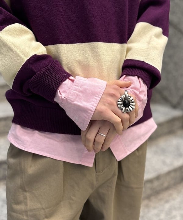 配島 孝明さんの「BEAMS WOMEN｜ワイドフィット 7ゲージ ラガー ニットポロシャツ」を使ったコーディネート