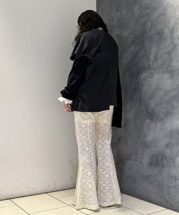 庭野 優紀さんの「BEAMS WOMEN｜レース シアー フレア パンツ」を使ったコーディネート