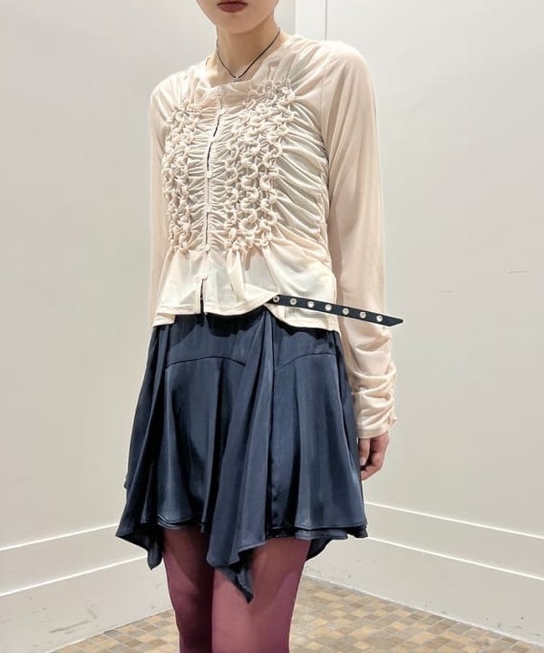 あさひさんの「BEAMS WOMEN｜シャーリング ギャザー カーディガン」を使ったコーディネート