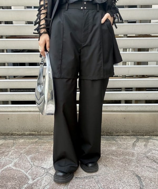 カタヤマ アヤさんの「BEAMS WOMEN｜ハーフ レイヤード パンツ」を使ったコーディネート