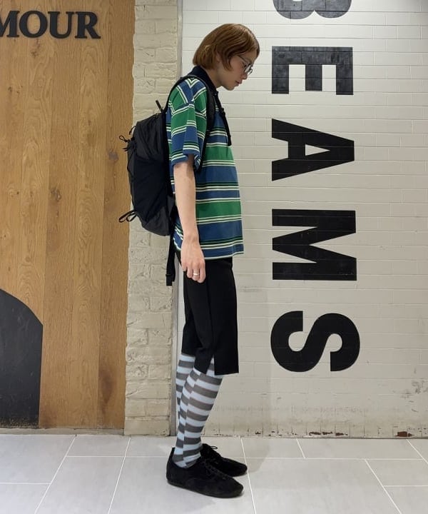 マツミヤさんの「BEAMS WOMEN｜マルチ ボーダー ビッグ ポロ」を使ったコーディネート