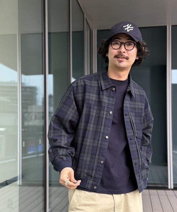 BAKU(東江 漠)さんの「BEAMS WOMEN｜チェック G-ジャケット【リラックスフィット】」を使ったコーディネート
