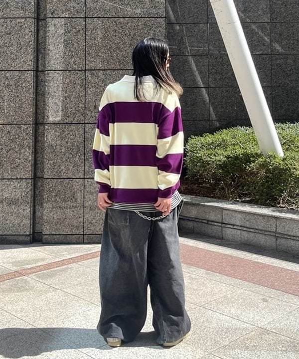 菊田 悠さんの「BEAMS WOMEN｜ワイドフィット 7ゲージ ラガー ニットポロシャツ」を使ったコーディネート