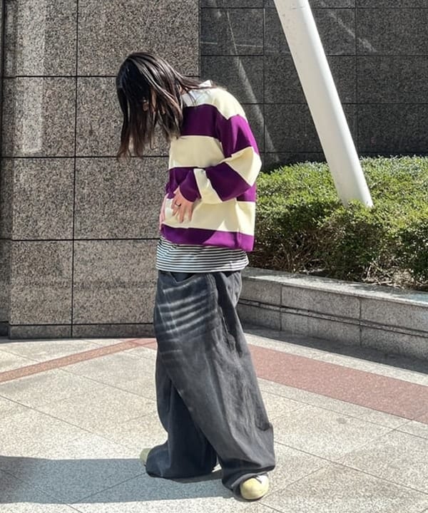 菊田 悠さんの「BEAMS WOMEN｜ワイドフィット 7ゲージ ラガー ニットポロシャツ」を使ったコーディネート