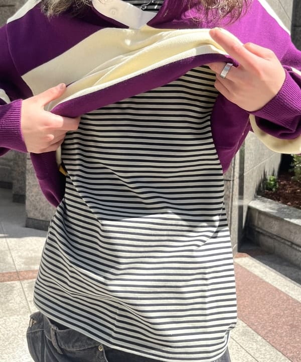 菊田 悠さんの「BEAMS WOMEN｜ワイドフィット 7ゲージ ラガー ニットポロシャツ」を使ったコーディネート