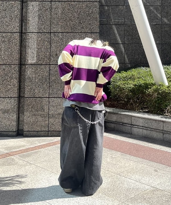 菊田 悠さんの「BEAMS WOMEN｜ワイドフィット 7ゲージ ラガー ニットポロシャツ」を使ったコーディネート