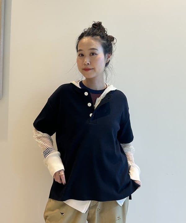 清水 彩乃さんの「BEAMS WOMEN｜【別注】Healthknit / ヘビー リブ ショートスリーブ Tシャツ」を使ったコーディネート