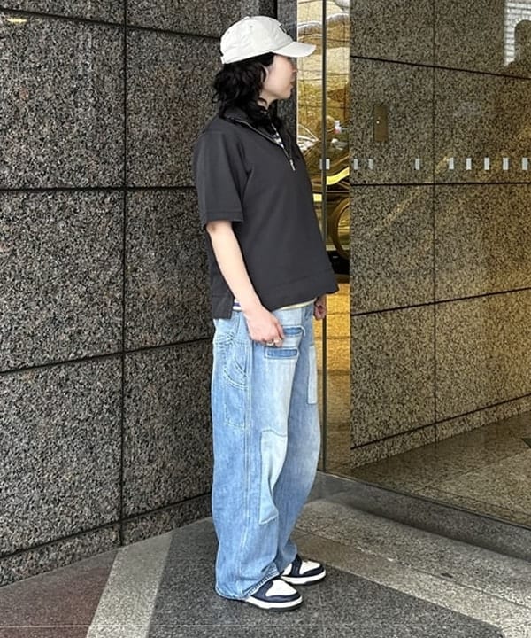 Sakiさんの「BEAMS WOMEN｜【別注】Champion / ハーフ ジップ Tシャツ」を使ったコーディネート