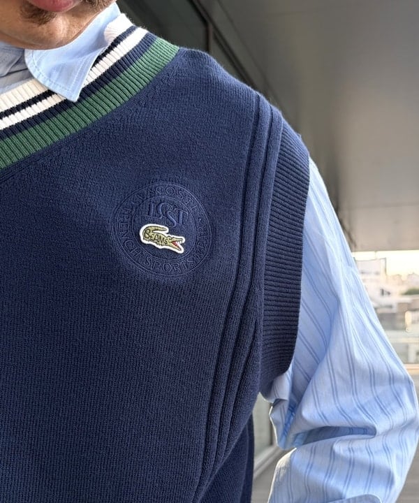 BAKU(東江 漠)さんの「BEAMS WOMEN｜【別注】LACOSTE / チルデン ニット ベスト」を使ったコーディネート
