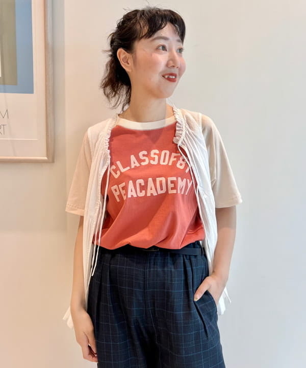 おのすさんの「BEAMS WOMEN｜【別注】Gramicci / チェック イージーパンツ」を使ったコーディネート