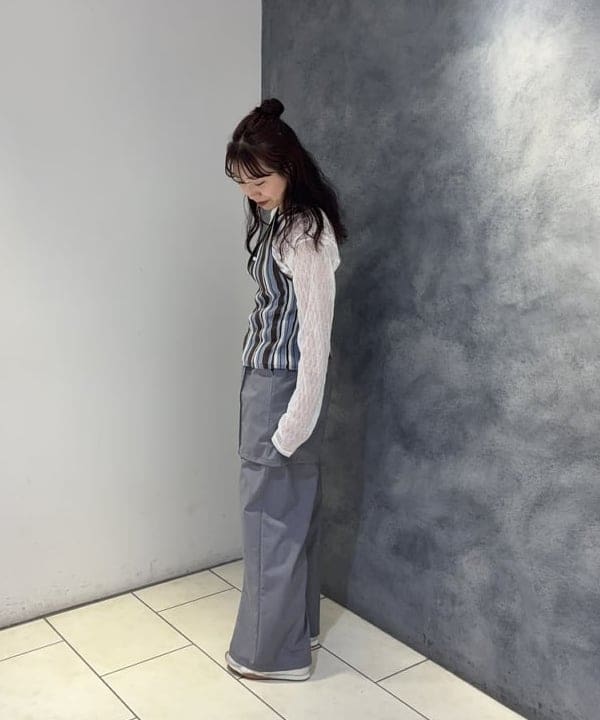 SAEさんの「BEAMS WOMEN｜マルチストライプ ニット キャミソール」を使ったコーディネート