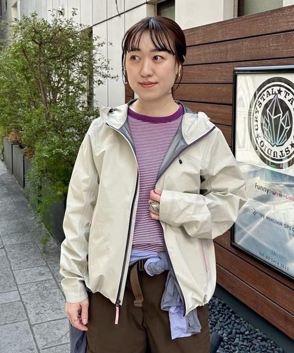 イシイ サオリさんの「BEAMS WOMEN｜【別注】Healthknit / ワッフル ボーダー Tシャツ」を使ったコーディネート