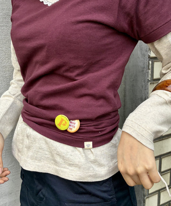 小原 もこさんの「BEAMS WOMEN｜ボーイ ベーシック Tシャツ」を使ったコーディネート