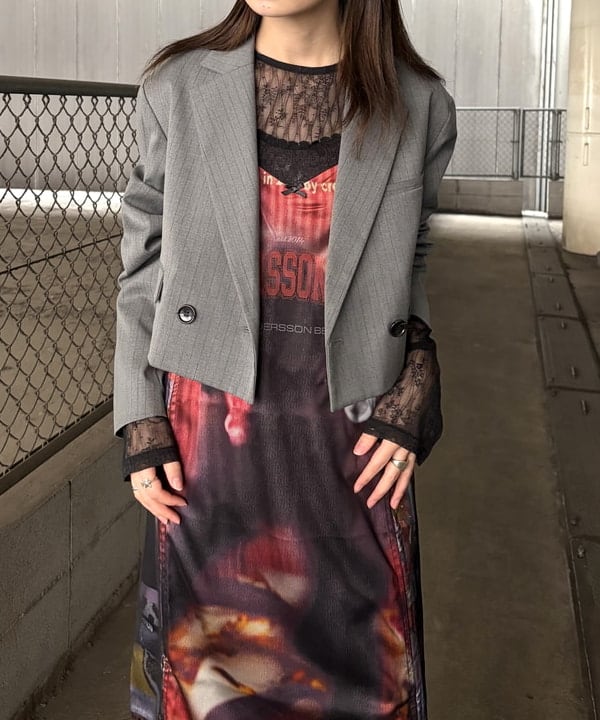 むりょさんの「BEAMS WOMEN｜レース テープ キリカエ Tシャツ」を使ったコーディネート