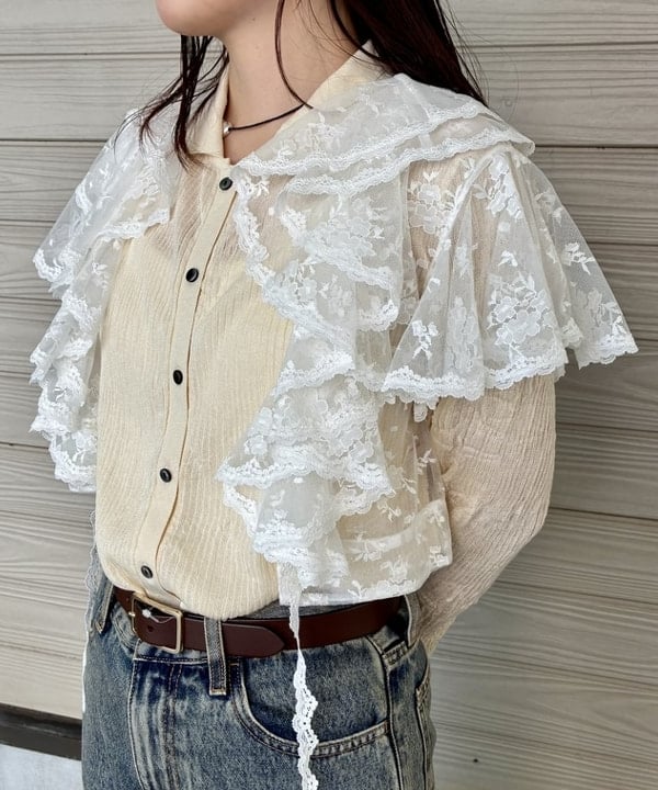 カタヤマ アヤさんの「BEAMS WOMEN｜シアー リブ ニット ポロ カーディガン」を使ったコーディネート