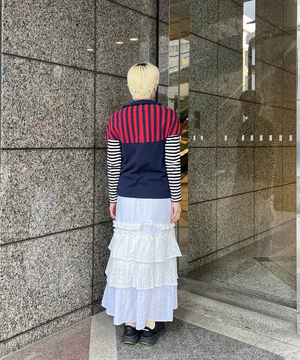 あさひさんの「BEAMS WOMEN｜カットソーレース ティアード スカート」を使ったコーディネート