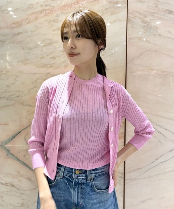 茂野 真楓さんの「BEAMS WOMEN｜SLOANE / 14ゲージ ワイドリブ カーディガン」を使ったコーディネート