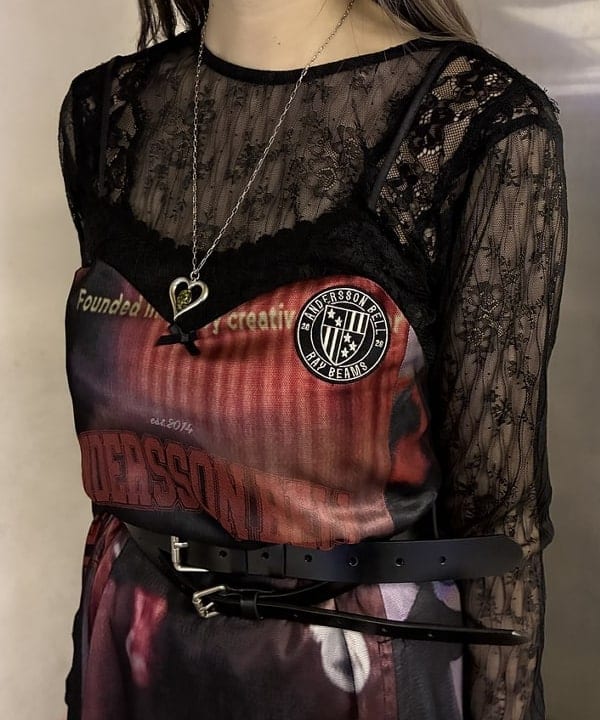 江口 息吹さんの「BEAMS WOMEN｜レース テープ キリカエ Tシャツ」を使ったコーディネート