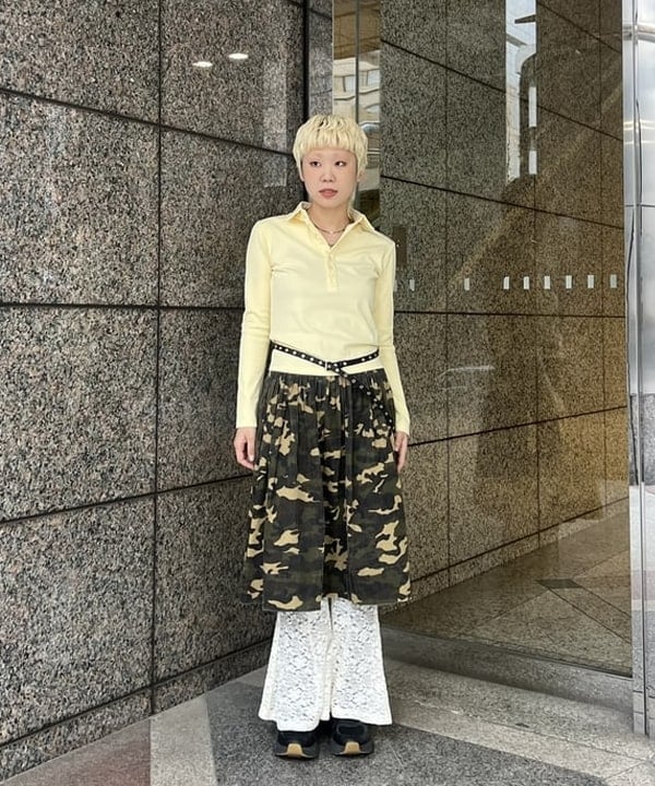 あさひさんの「BEAMS WOMEN｜レース シアー フレア パンツ」を使ったコーディネート