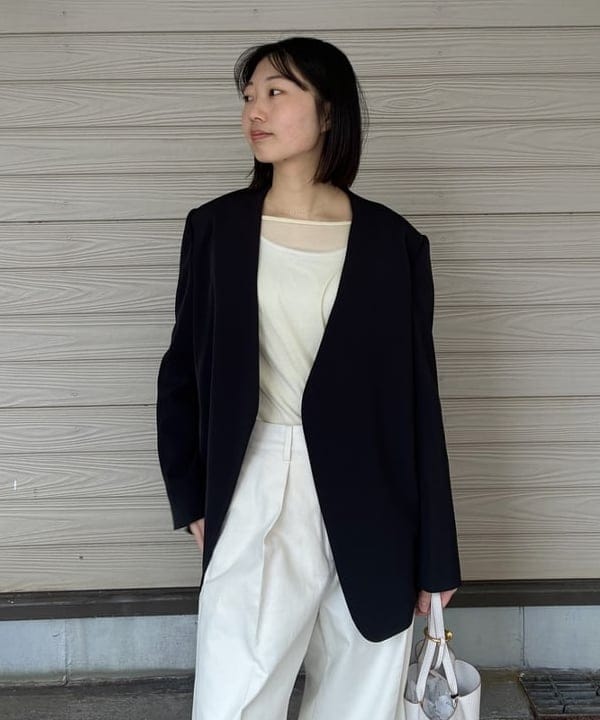 Kanaeさんの「BEAMS WOMEN｜ドライカルゼ ベルテッド ジャケット」を使ったコーディネート