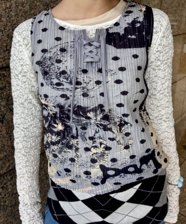 水野 萌香さんの「BEAMS WOMEN｜ジャカード レース クルーネック Tシャツ」を使ったコーディネート