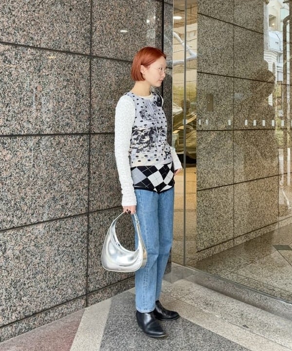 水野 萌香さんの「BEAMS WOMEN｜ジャカード レース クルーネック Tシャツ」を使ったコーディネート