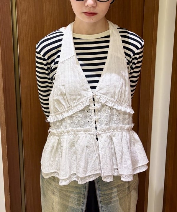 むりょさんの「BEAMS WOMEN｜ ドット メッシュ パンプス」を使ったコーディネート