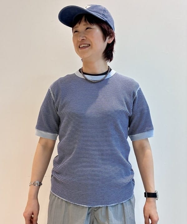 木村 梨香さんの「BEAMS WOMEN｜【別注】Healthknit / ワッフル ボーダー Tシャツ」を使ったコーディネート