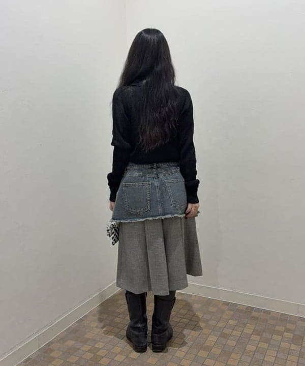 須賀さんの「BEAMS WOMEN｜シアー リブ ニット ポロ カーディガン」を使ったコーディネート