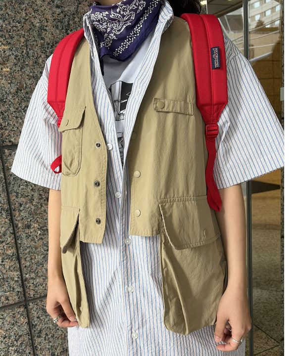 ばるたんさんの「BEAMS WOMEN｜クリンクル ストライプ ショートスリーブ ワンピース」を使ったコーディネート